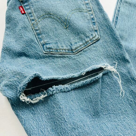 Levi's 501 Skinny High Waist Button Fly Butt Ass Rip Custom NEW 25 x 28 - Picture 3 of 8
